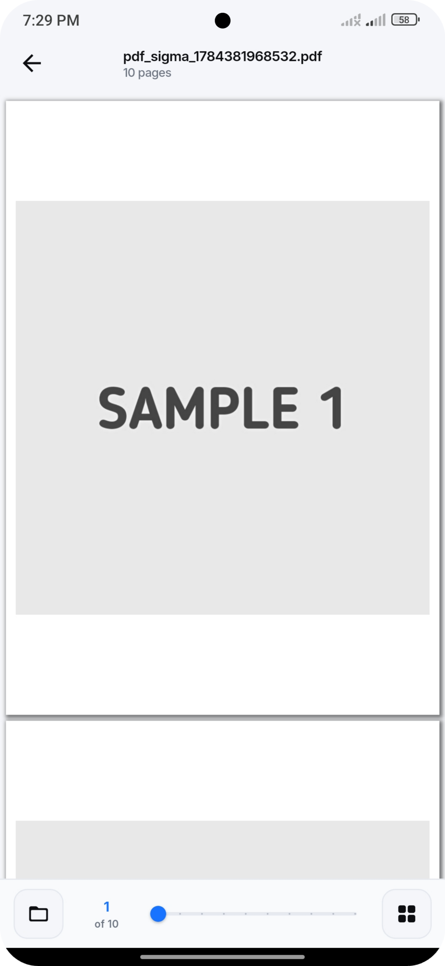 PDF viewer reading a document